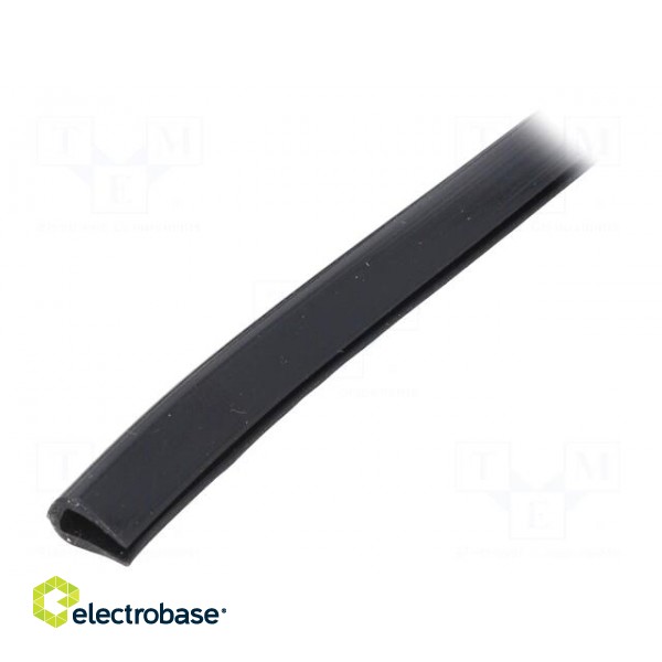 Hole and edge shield | PVC | L: 10m | black | H: 10mm | W: 5.5mm | -30÷70°C