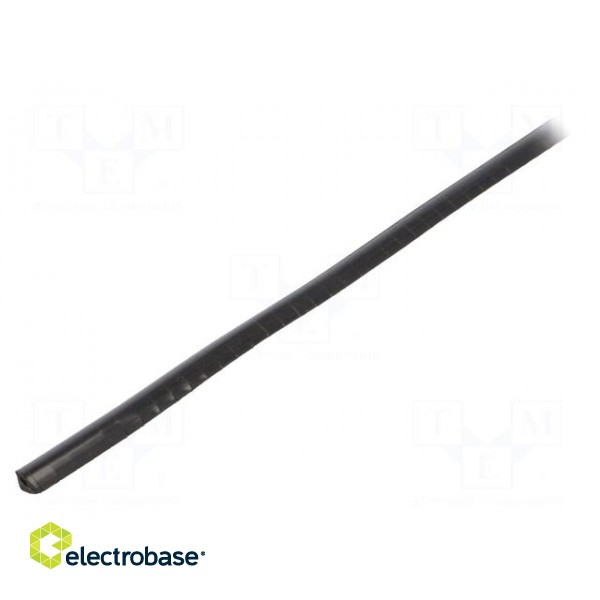 Hole and edge shield | PVC | L: 10m | black | H: 6mm | W: 4mm | -30÷70°C