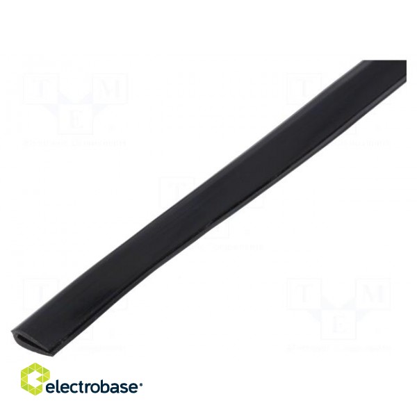 Hole and edge shield | PVC | L: 10m | black | H: 8mm | W: 4.5mm | -30÷70°C