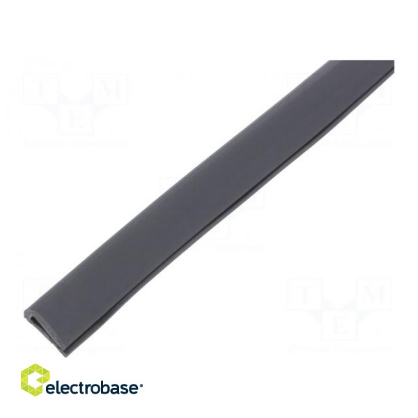 Hole and edge shield | PVC | L: 10m | grey | H: 12mm | W: 6mm | -30÷70°C