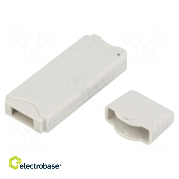 Enclosure: for USB | X: 23mm | Y: 71mm | Z: 8.7mm | ABS | grey | UL94HB фото 1