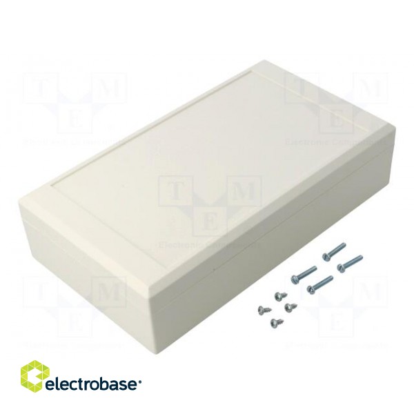 Enclosure: multipurpose | X: 112mm | Y: 200mm | Z: 51mm | ABS | white image 1