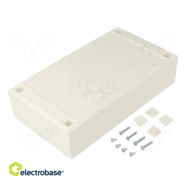 Enclosure: multipurpose | X: 112mm | Y: 200mm | Z: 51mm | ABS | white image 1