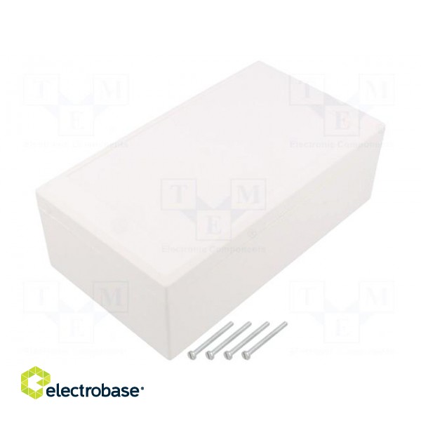 Enclosure: multipurpose | X: 112mm | Y: 200mm | Z: 71mm | ABS | white image 1