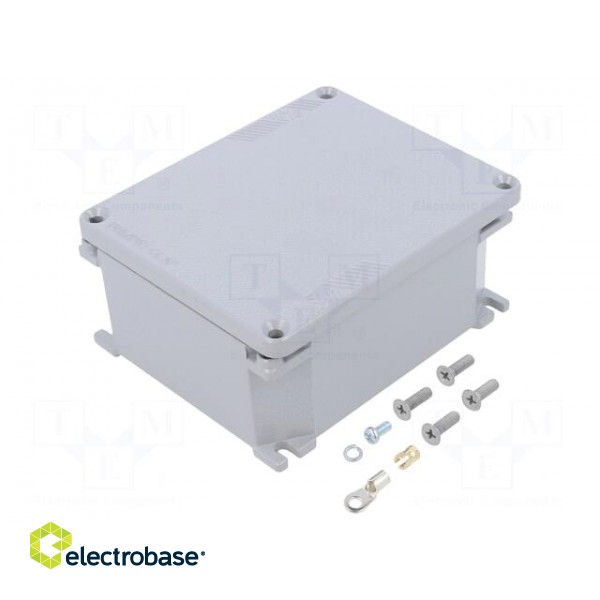 Enclosure: multipurpose | X: 115mm | Y: 140mm | Z: 61mm | aluminium | grey image 1