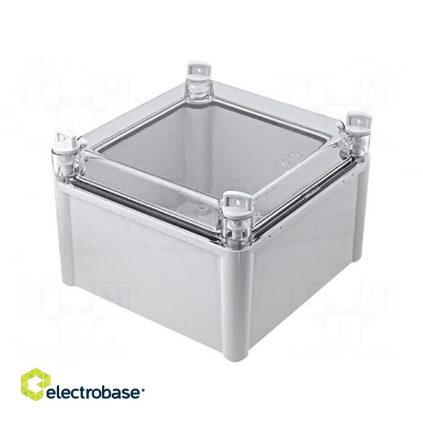 Enclosure: multipurpose | X: 188mm | Y: 188mm | Z: 130mm | SOLID | grey