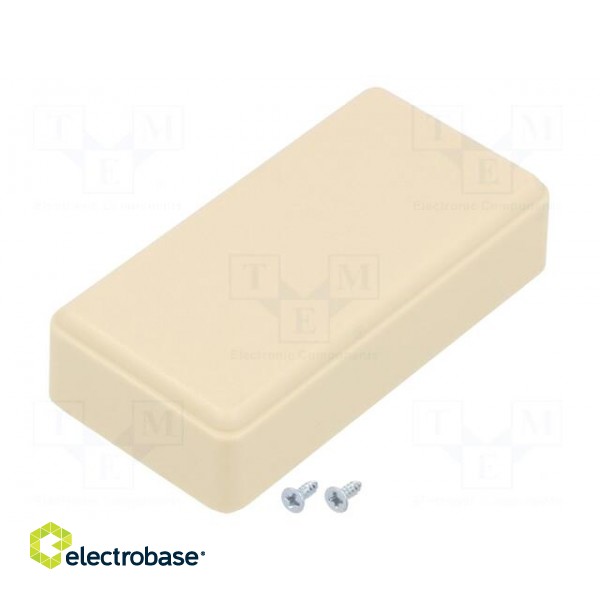 Enclosure: multipurpose | X: 40mm | Y: 79mm | Z: 20mm | ABS | ivory image 1