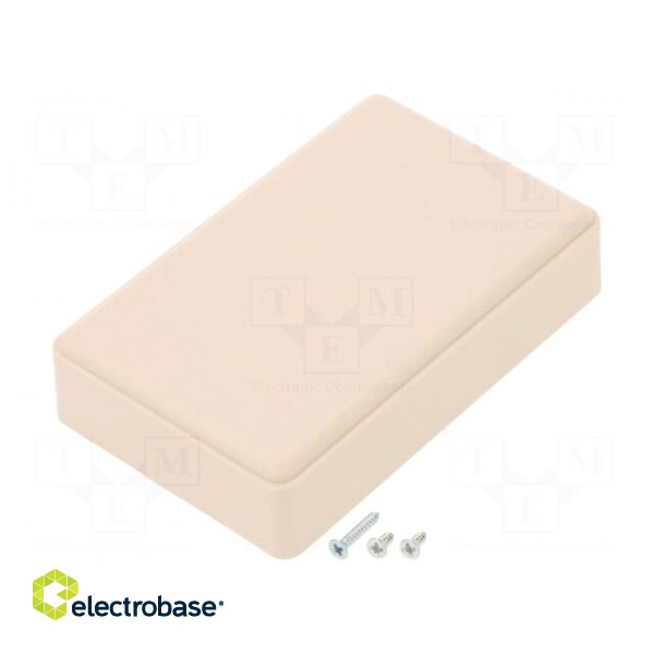 Enclosure: multipurpose | X: 58mm | Y: 90mm | Z: 22mm | ABS | ivory image 1
