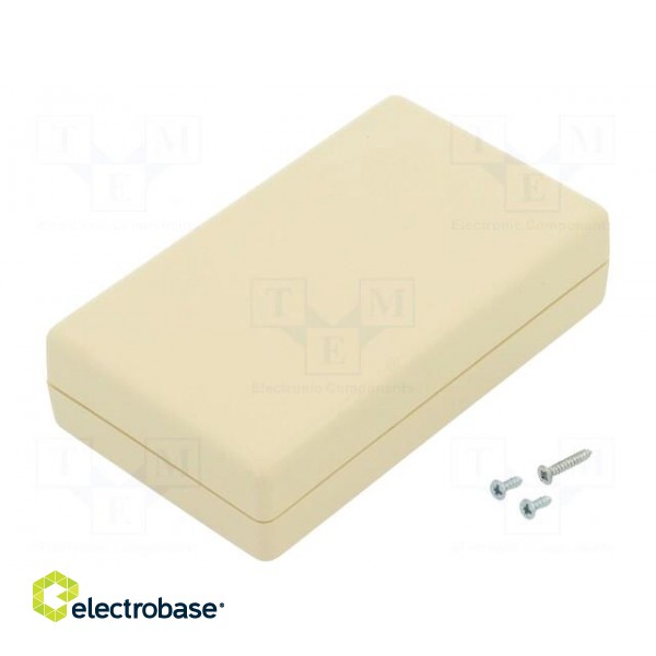 Enclosure: multipurpose | X: 60mm | Y: 102mm | Z: 26mm | ABS | ivory image 1