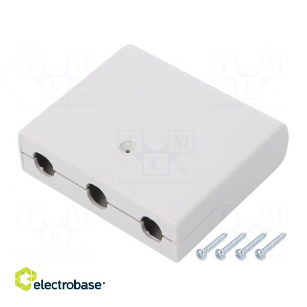 Enclosure: multipurpose | X: 60mm | Y: 68mm | Z: 20mm | with hole | ABS image 1