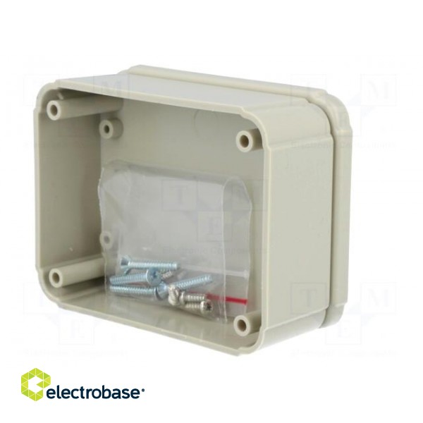 Enclosure: multipurpose | X: 60mm | Y: 80mm | Z: 30mm | ABS | grey | IP54 image 4