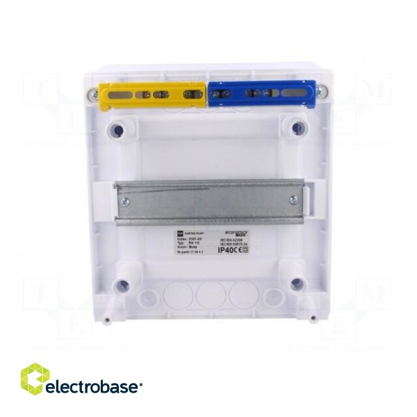 Enclosure: for modular components | IP40 | white | No.of mod: 6 | 400V фото 3