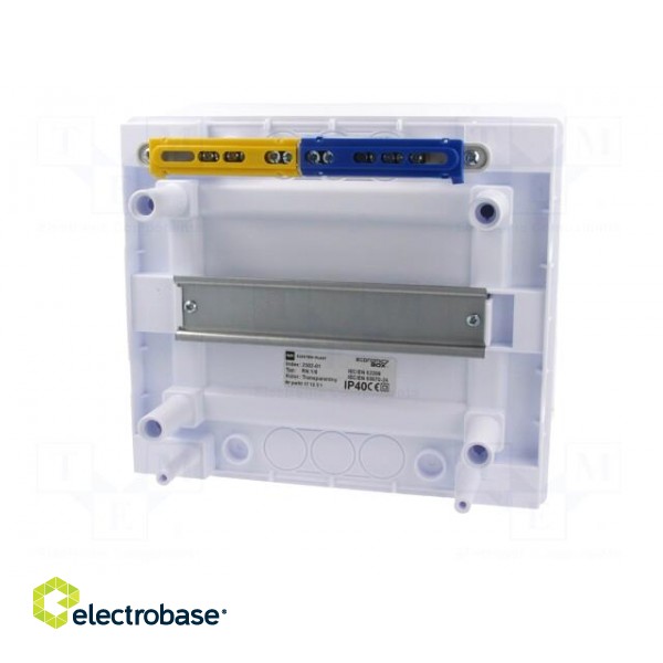Enclosure: for modular components | IP40 | white | No.of mod: 8 | 400V фото 3