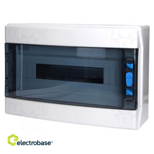 Enclosure: for modular components | IP65 | white | No.of mod: 18