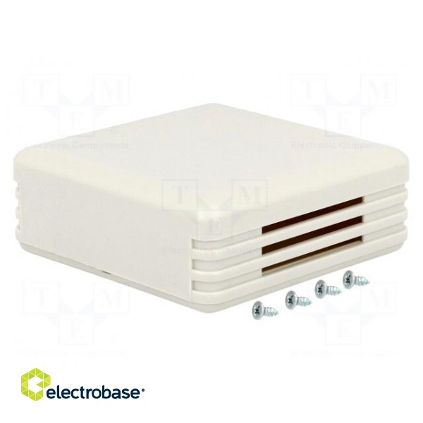 Enclosure: for alarms | X: 71mm | Y: 71mm | Z: 27mm | ABS | ivory image 1
