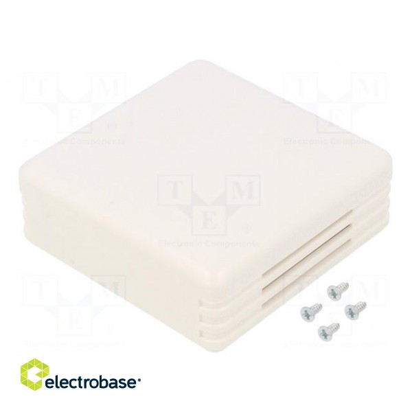 Enclosure: for alarms | X: 71mm | Y: 71mm | Z: 27mm | ABS | white фото 1