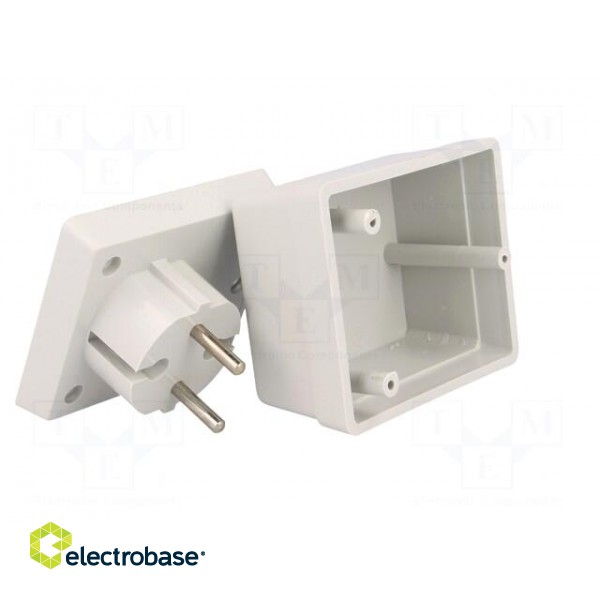 Enclosure: for power supplies | vented | X: 63mm | Y: 73mm | Z: 46mm | ABS image 2