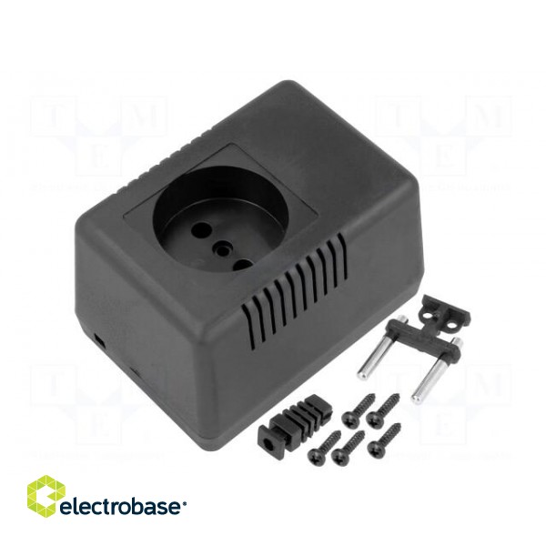 Enclosure: for power supplies | vented | X: 65.5mm | Y: 92mm | Z: 57mm paveikslėlis 1