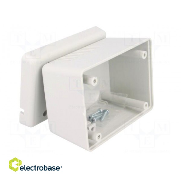 Enclosure: for power supplies | vented | X: 65mm | Y: 92mm | Z: 57mm | ABS image 2