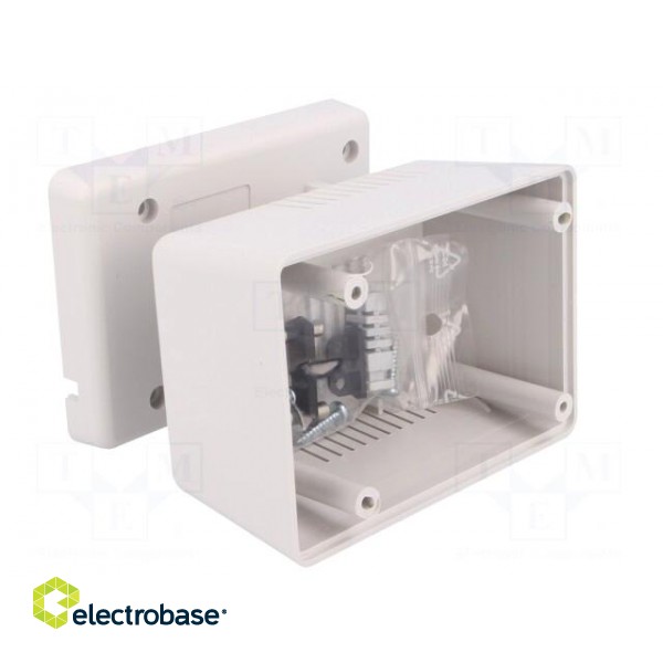 Enclosure: for power supplies | vented | X: 65mm | Y: 92mm | Z: 57mm | ABS фото 2