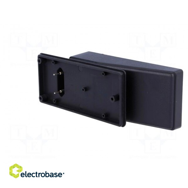 Enclosure: for power supplies | X: 120mm | Y: 56mm | Z: 18mm | ABS | black image 2