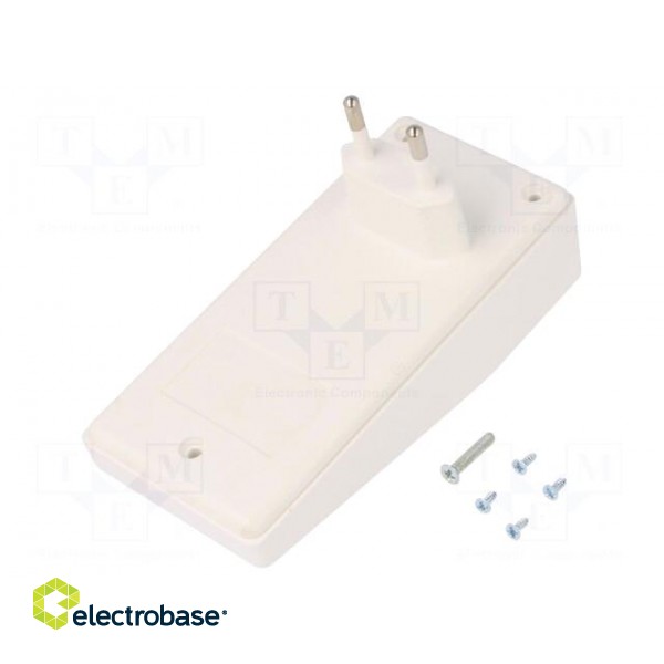 Enclosure: for power supplies | X: 120mm | Y: 56mm | Z: 18mm | ABS | white paveikslėlis 1