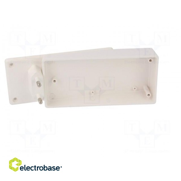 Enclosure: for power supplies | X: 120mm | Y: 56mm | Z: 18mm | ABS | white фото 4