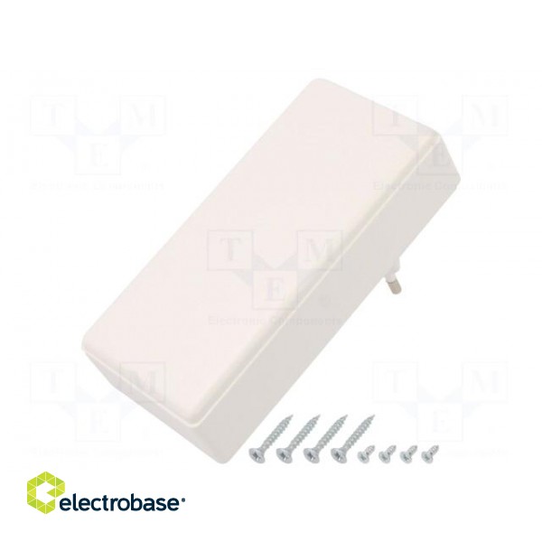 Enclosure: for power supplies | X: 120mm | Y: 56mm | Z: 31mm | ABS | white paveikslėlis 1