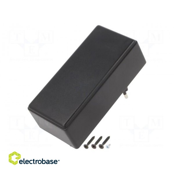 Enclosure: for power supplies | X: 120mm | Y: 56mm | Z: 42mm | ABS | black image 1