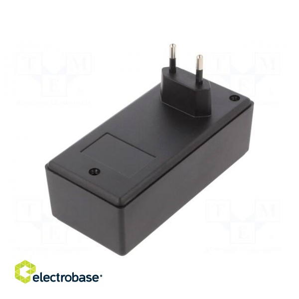 Enclosure: for power supplies | X: 120mm | Y: 56mm | Z: 42mm | ABS | black image 2