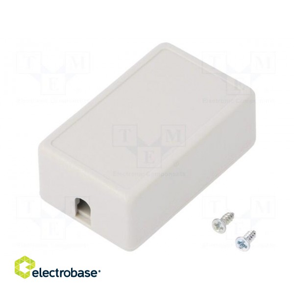 Enclosure: for power supplies | X: 28mm | Y: 45mm | Z: 18mm | ABS | grey paveikslėlis 1