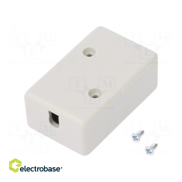 Enclosure: for power supplies | X: 28mm | Y: 45mm | Z: 18mm | ABS | grey paveikslėlis 2