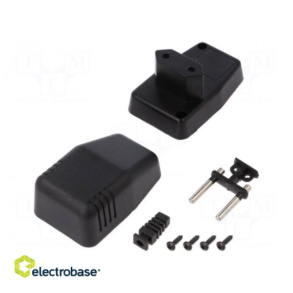 Enclosure: for power supplies | X: 40mm | Y: 66mm | Z: 40mm | ABS | black image 1