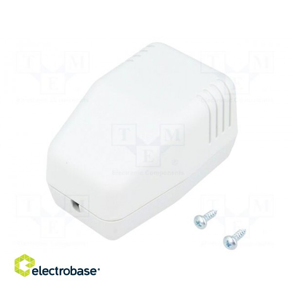 Enclosure: for power supplies | X: 40mm | Y: 66mm | Z: 40mm | ABS | grey фото 1