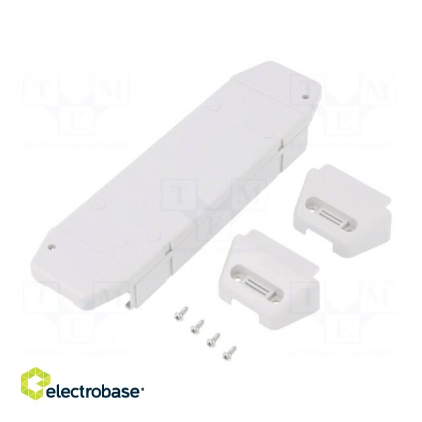 Enclosure: for power supplies | X: 44mm | Y: 163mm | Z: 24mm | ABS | grey paveikslėlis 2