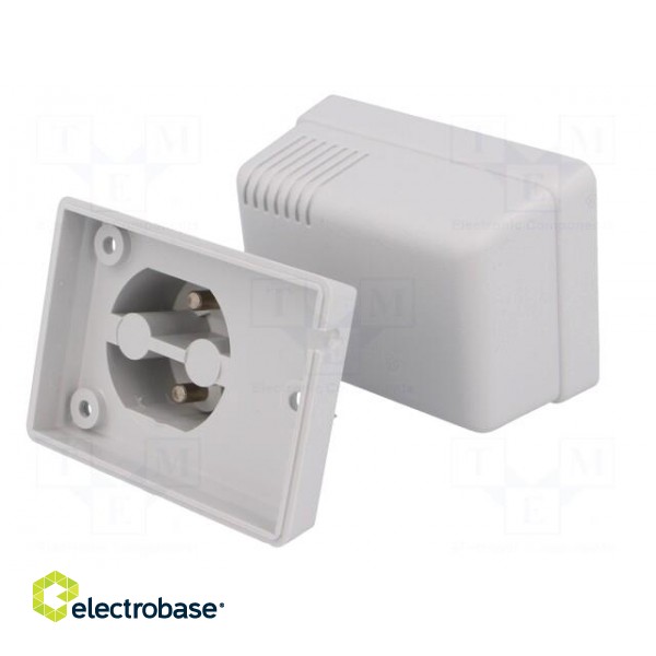 Enclosure: for power supplies | X: 52mm | Y: 73mm | Z: 46mm | ABS | grey paveikslėlis 8