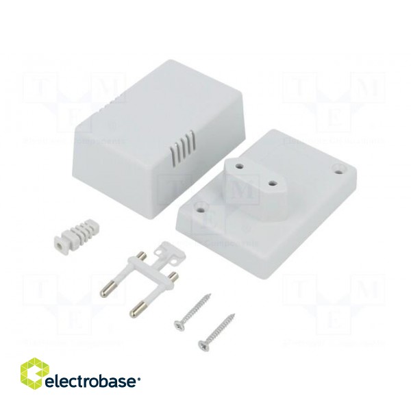 Enclosure: for power supplies | X: 54mm | Y: 81mm | Z: 46mm | ABS | grey image 1