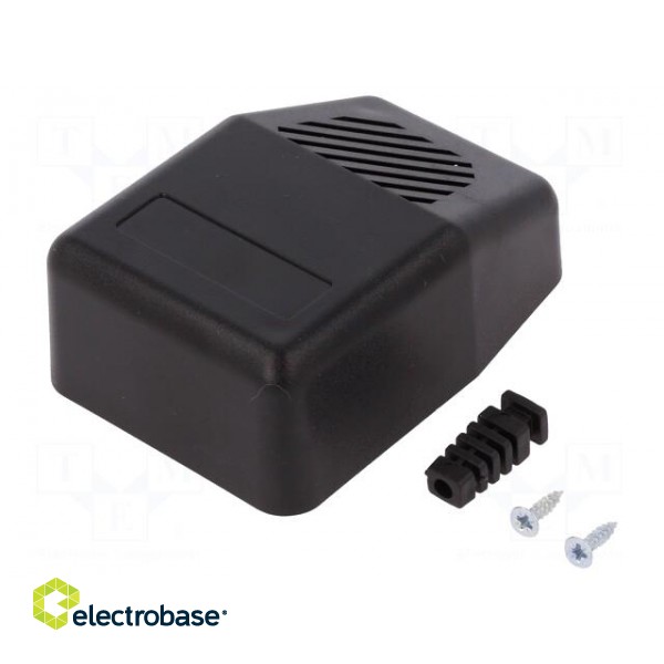 Enclosure: for power supplies | X: 60mm | Y: 85mm | Z: 32mm | ABS | black image 1