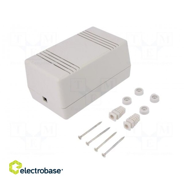 Enclosure: for power supplies | X: 65mm | Y: 132mm | Z: 78mm | ABS | grey image 1