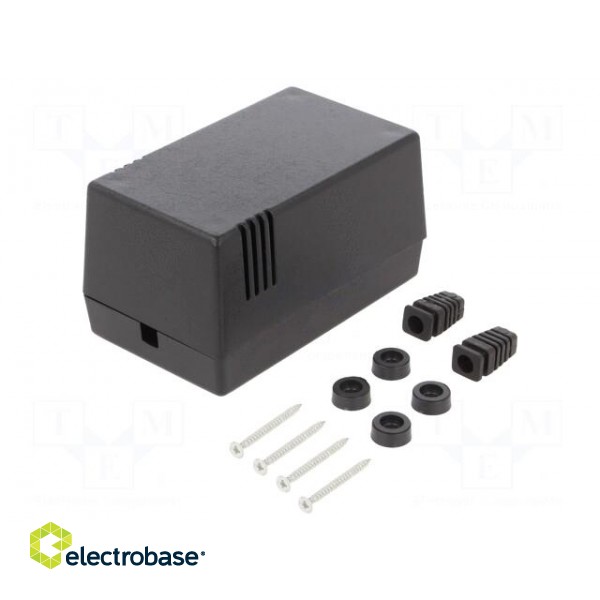 Enclosure: for power supplies | X: 69mm | Y: 114mm | Z: 63mm | black image 1