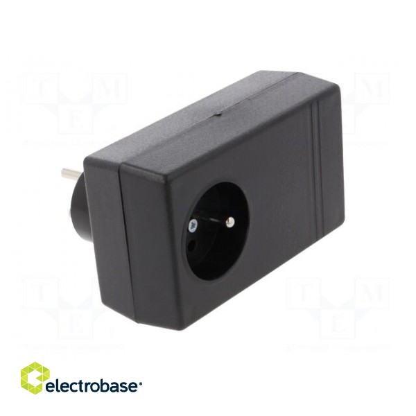Enclosure: for power supplies | X: 71mm | Y: 120mm | Z: 45mm | ABS | black image 2