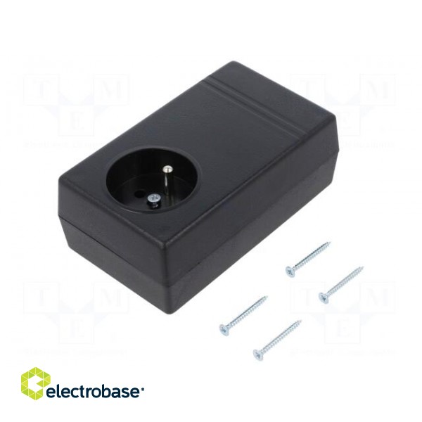 Enclosure: for power supplies | X: 71mm | Y: 120mm | Z: 45mm | ABS | black фото 1