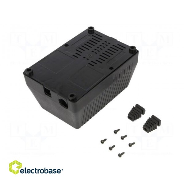 Enclosure: for power supplies | X: 97mm | Y: 137mm | Z: 67mm | ABS | black фото 2