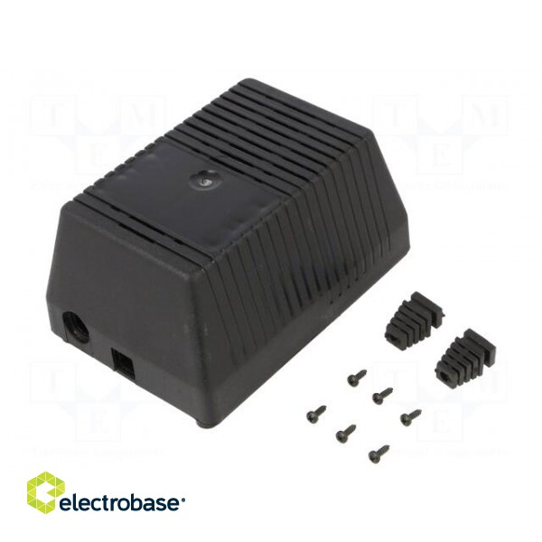 Enclosure: for power supplies | X: 97mm | Y: 137mm | Z: 67mm | ABS | black фото 1