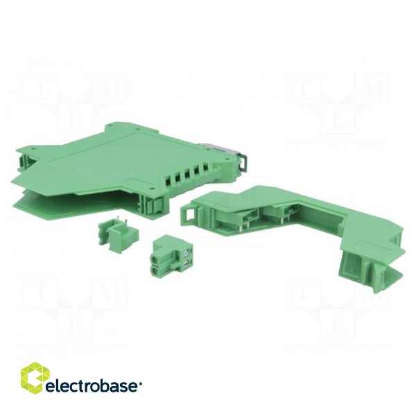 Enclosure: for DIN rail mounting | polyamide | green | terminals: 8 фото 2