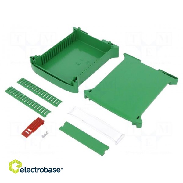Enclosure: for DIN rail mounting | Y: 101mm | X: 35mm | Z: 120mm | green фото 2