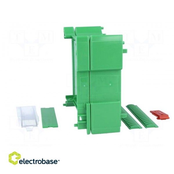 Enclosure: for DIN rail mounting | Y: 101mm | X: 45mm | Z: 120mm | green фото 5