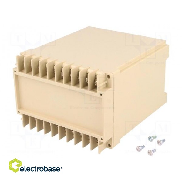 Enclosure: for DIN rail mounting | Y: 70mm | X: 100mm | Z: 112.6mm | ABS image 1