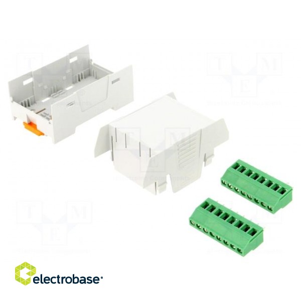 Enclosure: for DIN rail mounting | Y: 75.4mm | X: 45mm | Z: 53.5mm | ABS image 1