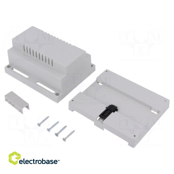 Enclosure: for DIN rail mounting | Y: 89mm | X: 107mm | Z: 65mm | ABS image 2